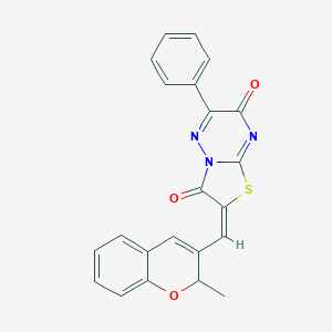 molecular formula C22H15N3O3S B385255 2-[(2-methyl-2H-chromen-3-yl)methylene]-6-phenyl-7H-[1,3]thiazolo[3,2-b][1,2,4]triazine-3,7(2H)-dione 