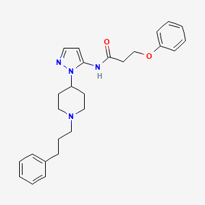 molecular formula C26H32N4O2 B3852566 3-phenoxy-N-{1-[1-(3-phenylpropyl)-4-piperidinyl]-1H-pyrazol-5-yl}propanamide 