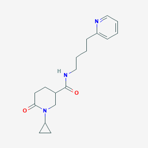 molecular formula C18H25N3O2 B3852567 1-cyclopropyl-6-oxo-N-[4-(2-pyridinyl)butyl]-3-piperidinecarboxamide 