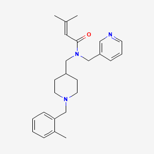 molecular formula C25H33N3O B3852574 3-methyl-N-{[1-(2-methylbenzyl)-4-piperidinyl]methyl}-N-(3-pyridinylmethyl)-2-butenamide 
