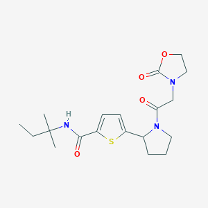 molecular formula C19H27N3O4S B3852597 N-(1,1-dimethylpropyl)-5-{1-[(2-oxo-1,3-oxazolidin-3-yl)acetyl]-2-pyrrolidinyl}-2-thiophenecarboxamide 