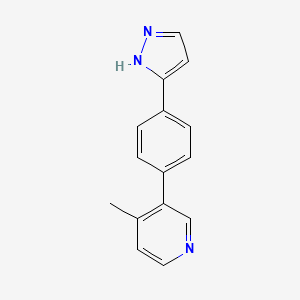 molecular formula C15H13N3 B3852602 4-methyl-3-[4-(1H-pyrazol-5-yl)phenyl]pyridine 