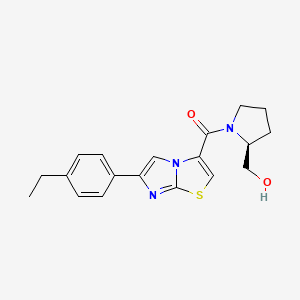 molecular formula C19H21N3O2S B3852611 ((2S)-1-{[6-(4-ethylphenyl)imidazo[2,1-b][1,3]thiazol-3-yl]carbonyl}-2-pyrrolidinyl)methanol 