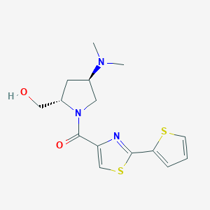 molecular formula C15H19N3O2S2 B3852617 ((2S,4R)-4-(dimethylamino)-1-{[2-(2-thienyl)-1,3-thiazol-4-yl]carbonyl}pyrrolidin-2-yl)methanol 