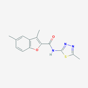 molecular formula C14H13N3O2S B385262 3,5-dimethyl-N-(5-methyl-1,3,4-thiadiazol-2-yl)-1-benzofuran-2-carboxamide CAS No. 620586-15-4