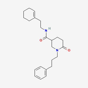 molecular formula C23H32N2O2 B3852625 N-[2-(1-cyclohexen-1-yl)ethyl]-6-oxo-1-(3-phenylpropyl)-3-piperidinecarboxamide 