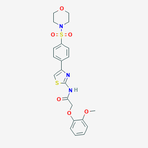 molecular formula C22H23N3O6S2 B385263 2-(2-methoxyphenoxy)-N-{4-[4-(4-morpholinylsulfonyl)phenyl]-1,3-thiazol-2-yl}acetamide CAS No. 620578-09-8