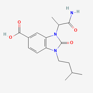 molecular formula C16H21N3O4 B3852630 3-(2-amino-1-methyl-2-oxoethyl)-1-(3-methylbutyl)-2-oxo-2,3-dihydro-1H-benzimidazole-5-carboxylic acid 