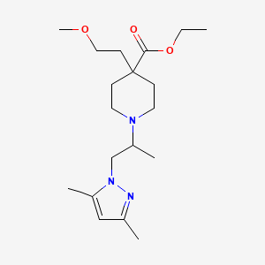 molecular formula C19H33N3O3 B3852631 ethyl 1-[2-(3,5-dimethyl-1H-pyrazol-1-yl)-1-methylethyl]-4-(2-methoxyethyl)-4-piperidinecarboxylate 