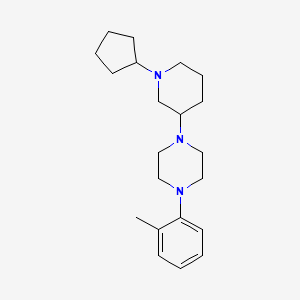 molecular formula C21H33N3 B3852653 1-(1-cyclopentyl-3-piperidinyl)-4-(2-methylphenyl)piperazine 