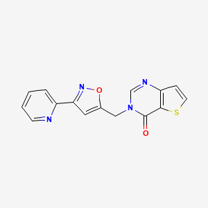 molecular formula C15H10N4O2S B3852657 3-[(3-pyridin-2-ylisoxazol-5-yl)methyl]thieno[3,2-d]pyrimidin-4(3H)-one 