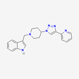 molecular formula C21H22N6 B3852658 3-({4-[4-(2-pyridinyl)-1H-1,2,3-triazol-1-yl]-1-piperidinyl}methyl)-1H-indole 