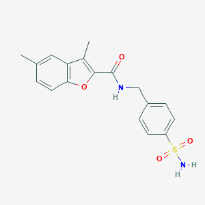 3,5-dimethyl-N-[(4-sulfamoylphenyl)methyl]-1-benzofuran-2-carboxamide