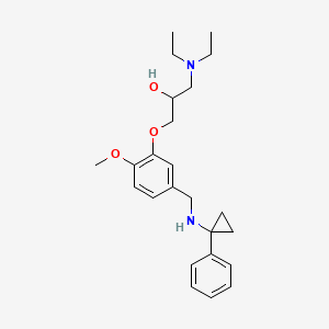 molecular formula C24H34N2O3 B3852672 1-(diethylamino)-3-(2-methoxy-5-{[(1-phenylcyclopropyl)amino]methyl}phenoxy)-2-propanol 