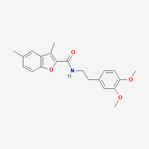 molecular formula C21H23NO4 B385268 N-[2-(3,4-dimethoxyphenyl)ethyl]-3,5-dimethyl-1-benzofuran-2-carboxamide CAS No. 620587-58-8