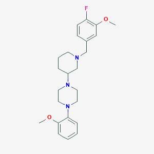 molecular formula C24H32FN3O2 B3852694 1-[1-(4-fluoro-3-methoxybenzyl)-3-piperidinyl]-4-(2-methoxyphenyl)piperazine 