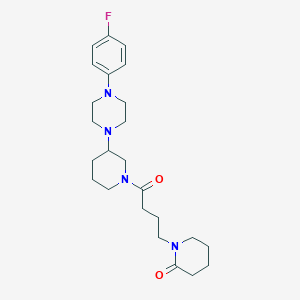 molecular formula C24H35FN4O2 B3852695 1-(4-{3-[4-(4-fluorophenyl)-1-piperazinyl]-1-piperidinyl}-4-oxobutyl)-2-piperidinone 