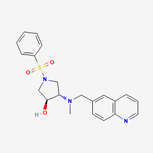 molecular formula C21H23N3O3S B3852703 (3S*,4S*)-4-[methyl(6-quinolinylmethyl)amino]-1-(phenylsulfonyl)-3-pyrrolidinol 