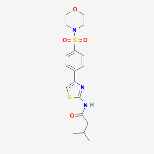 molecular formula C18H23N3O4S2 B385271 3-methyl-N-{4-[4-(4-morpholinylsulfonyl)phenyl]-1,3-thiazol-2-yl}butanamide CAS No. 620577-53-9