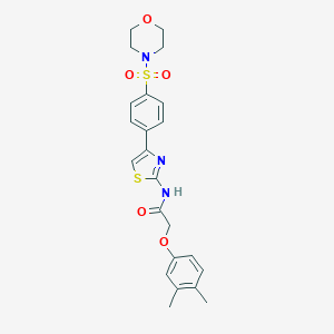 molecular formula C23H25N3O5S2 B385273 2-(3,4-dimethylphenoxy)-N-{4-[4-(4-morpholinylsulfonyl)phenyl]-1,3-thiazol-2-yl}acetamide CAS No. 620572-72-7