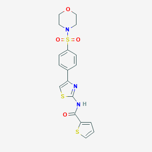 molecular formula C18H17N3O4S3 B385275 N-[4-(4-morpholin-4-ylsulfonylphenyl)-1,3-thiazol-2-yl]thiophene-2-carboxamide CAS No. 620577-94-8