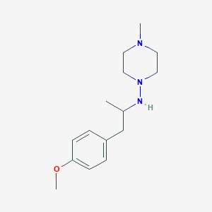 molecular formula C15H25N3O B3852753 N-[2-(4-methoxyphenyl)-1-methylethyl]-4-methyl-1-piperazinamine 
