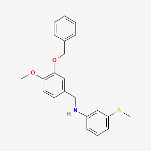 molecular formula C22H23NO2S B3852777 N-[3-(benzyloxy)-4-methoxybenzyl]-3-(methylthio)aniline CAS No. 356075-80-4