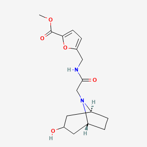 molecular formula C16H22N2O5 B3852787 methyl 5-[({[(3-endo)-3-hydroxy-8-azabicyclo[3.2.1]oct-8-yl]acetyl}amino)methyl]-2-furoate 