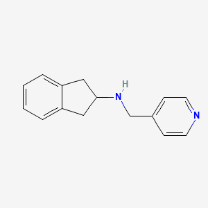 molecular formula C15H16N2 B3852847 2,3-dihydro-1H-inden-2-yl(4-pyridinylmethyl)amine 