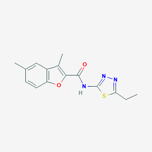 molecular formula C15H15N3O2S B385286 N-(5-ethyl-1,3,4-thiadiazol-2-yl)-3,5-dimethyl-1-benzofuran-2-carboxamide 
