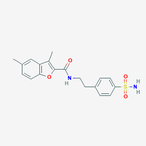 molecular formula C19H20N2O4S B385287 3,5-dimethyl-N-[2-(4-sulfamoylphenyl)ethyl]-1-benzofuran-2-carboxamide 