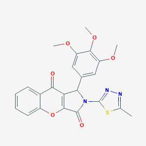 molecular formula C23H19N3O6S B385289 2-(5-methyl-1,3,4-thiadiazol-2-yl)-1-(3,4,5-trimethoxyphenyl)-1H-chromeno[2,3-c]pyrrole-3,9-dione CAS No. 620588-85-4