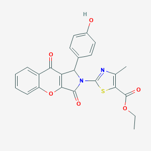molecular formula C24H18N2O6S B385291 ethyl 2-[1-(4-hydroxyphenyl)-3,9-dioxo-1H-chromeno[2,3-c]pyrrol-2-yl]-4-methyl-1,3-thiazole-5-carboxylate CAS No. 620586-49-4