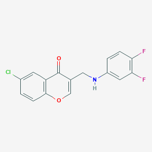 molecular formula C16H10ClF2NO2 B3852965 6-chloro-3-{[(3,4-difluorophenyl)amino]methyl}-4H-chromen-4-one 