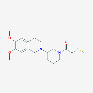 molecular formula C19H28N2O3S B3853010 6,7-dimethoxy-2-{1-[(methylthio)acetyl]-3-piperidinyl}-1,2,3,4-tetrahydroisoquinoline 
