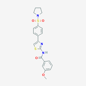 3-methoxy-N-{4-[4-(1-pyrrolidinylsulfonyl)phenyl]-1,3-thiazol-2-yl}benzamide