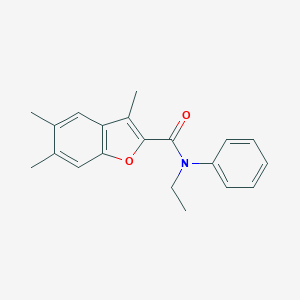 molecular formula C20H21NO2 B385305 N-ethyl-3,5,6-trimethyl-N-phenyl-1-benzofuran-2-carboxamide CAS No. 622349-49-9