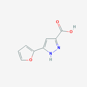 molecular formula C8H6N2O3 B038531 5-(2-呋喃基)-1H-吡唑-3-羧酸 CAS No. 116153-81-2