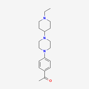 molecular formula C19H29N3O B3853107 1-{4-[4-(1-ethyl-4-piperidinyl)-1-piperazinyl]phenyl}ethanone 