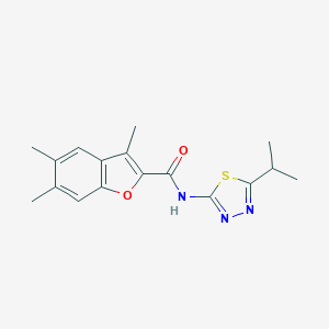 3,5,6-trimethyl-N-[5-(propan-2-yl)-1,3,4-thiadiazol-2-yl]-1-benzofuran-2-carboxamide