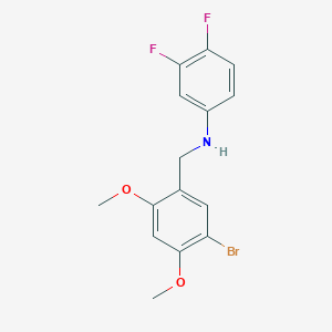 molecular formula C15H14BrF2NO2 B3853133 (5-bromo-2,4-dimethoxybenzyl)(3,4-difluorophenyl)amine 