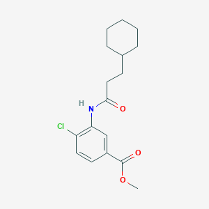 molecular formula C17H22ClNO3 B385316 Methyl 4-chloro-3-(3-cyclohexylpropanamido)benzoate CAS No. 313403-18-8