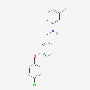 molecular formula C19H15ClFNO B3853217 N-[[3-(4-chlorophenoxy)phenyl]methyl]-3-fluoroaniline 