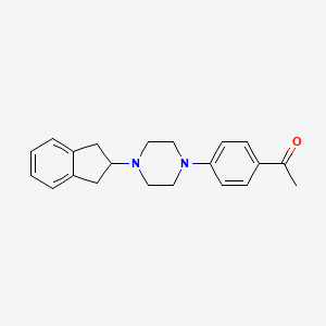 molecular formula C21H24N2O B3853236 1-{4-[4-(2,3-dihydro-1H-inden-2-yl)-1-piperazinyl]phenyl}ethanone 