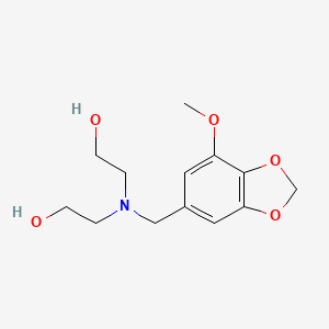 molecular formula C13H19NO5 B3853249 2,2'-{[(7-methoxy-1,3-benzodioxol-5-yl)methyl]imino}diethanol 