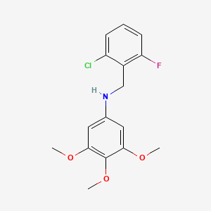 molecular formula C16H17ClFNO3 B3853278 (2-chloro-6-fluorobenzyl)(3,4,5-trimethoxyphenyl)amine 