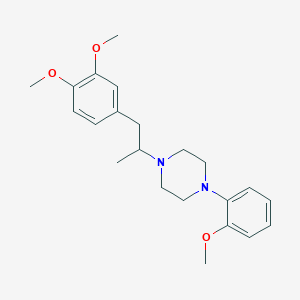 molecular formula C22H30N2O3 B3853318 1-[1-(3,4-Dimethoxyphenyl)propan-2-yl]-4-(2-methoxyphenyl)piperazine 