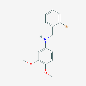 molecular formula C15H16BrNO2 B3853357 (2-bromobenzyl)(3,4-dimethoxyphenyl)amine 