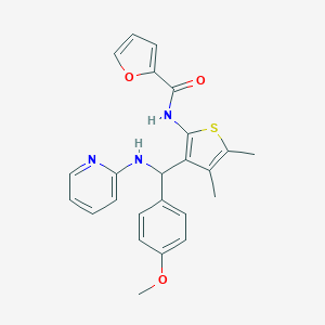 N-(3-((4-methoxyphenyl)(pyridin-2-ylamino)methyl)-4,5-dimethylthiophen-2-yl)furan-2-carboxamide