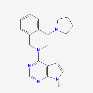 molecular formula C19H23N5 B3853377 N-methyl-N-[2-(pyrrolidin-1-ylmethyl)benzyl]-7H-pyrrolo[2,3-d]pyrimidin-4-amine 